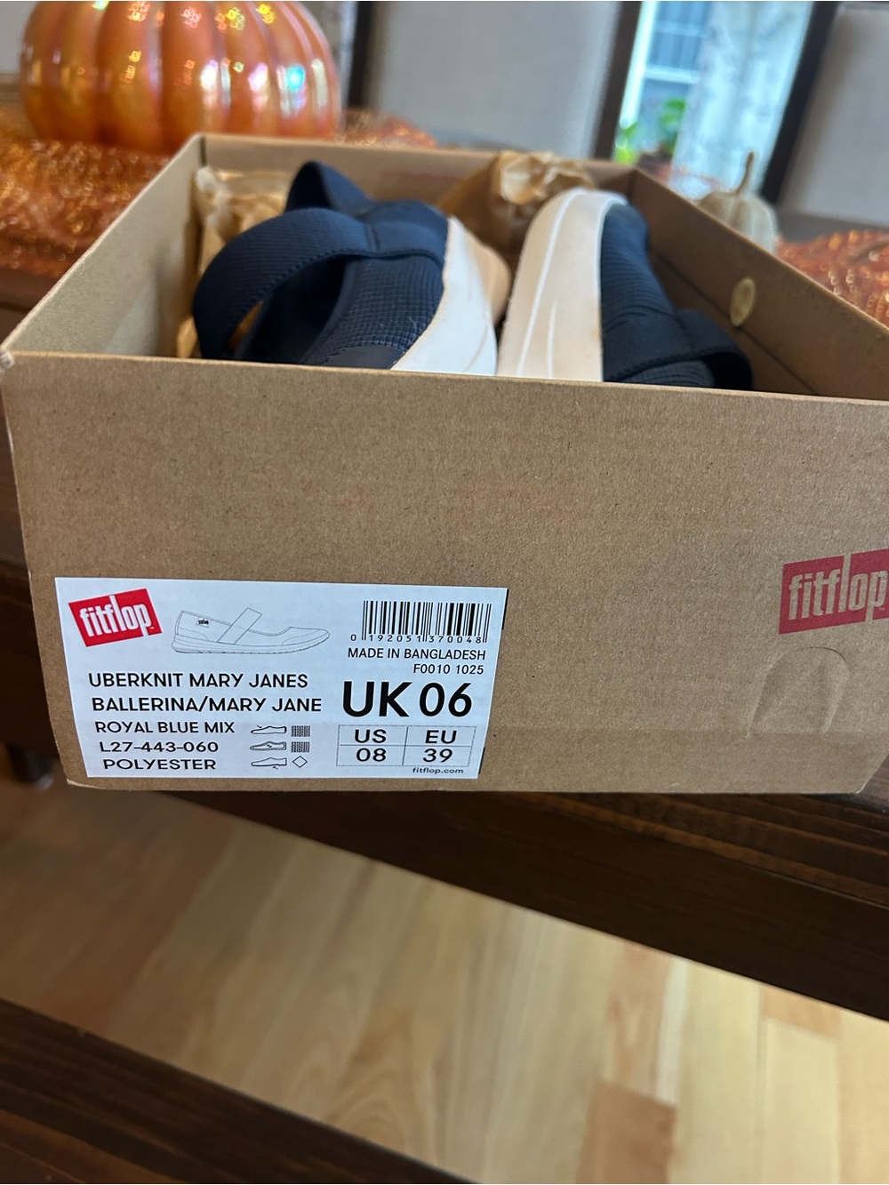 Fitflop Royal Blue Uberknit Mary Jane Slip-On Loafers